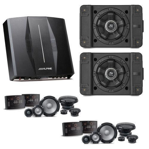 Alpine PXE-C80-88 OPTIM8 8-Channel Hi-Res Digital Sound Processor Amplifier w/ (2) SS-SB12 Subwoofer, (2) R2-S653 Bundle